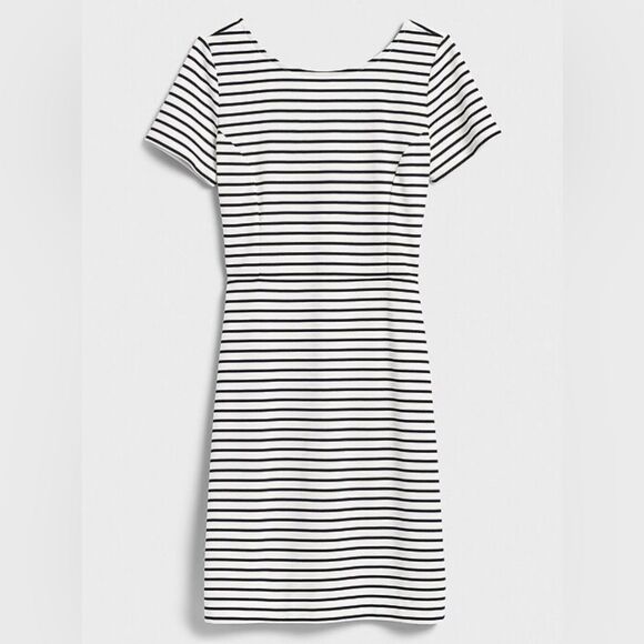 NWT Banana Republic Factory Black and White Striped Dress - Picture 2 of 16